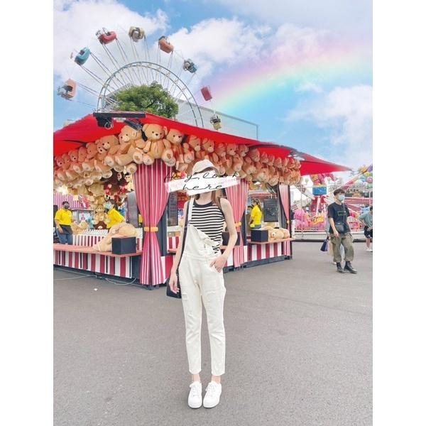 Hey, look here ♥現貨 ⭐️熱賣款⭐️  皮標刷破口袋造型BF男友風牛仔吊帶連身長褲/吊帶褲-細節圖5