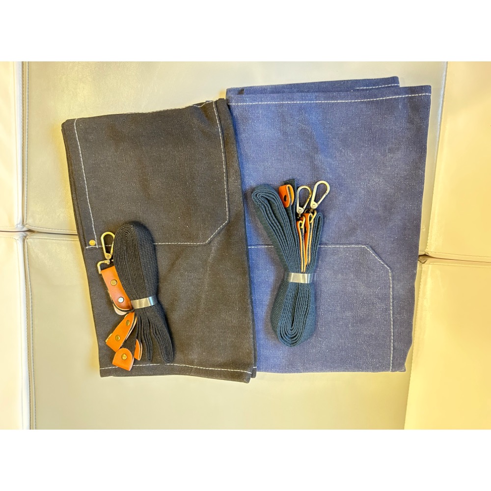 全新牛仔圍裙（黑/藍）-細節圖2