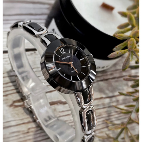 【TIVOLINA 小紅帽】簡約高雅半陶瓷鍊帶腕錶 LAW3720-KS 27mm 現代鐘錶