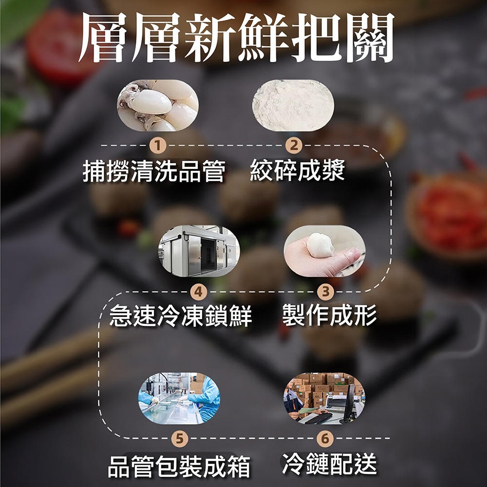 祥鈺水產｜頂級澎湖花枝丸（300克/8顆）-細節圖5