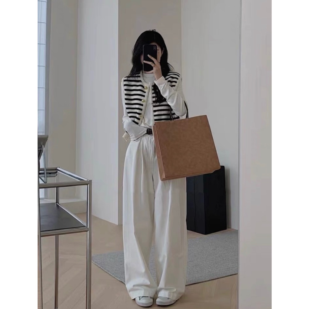 韓系小姊姊條紋針織毛衣背心-細節圖3