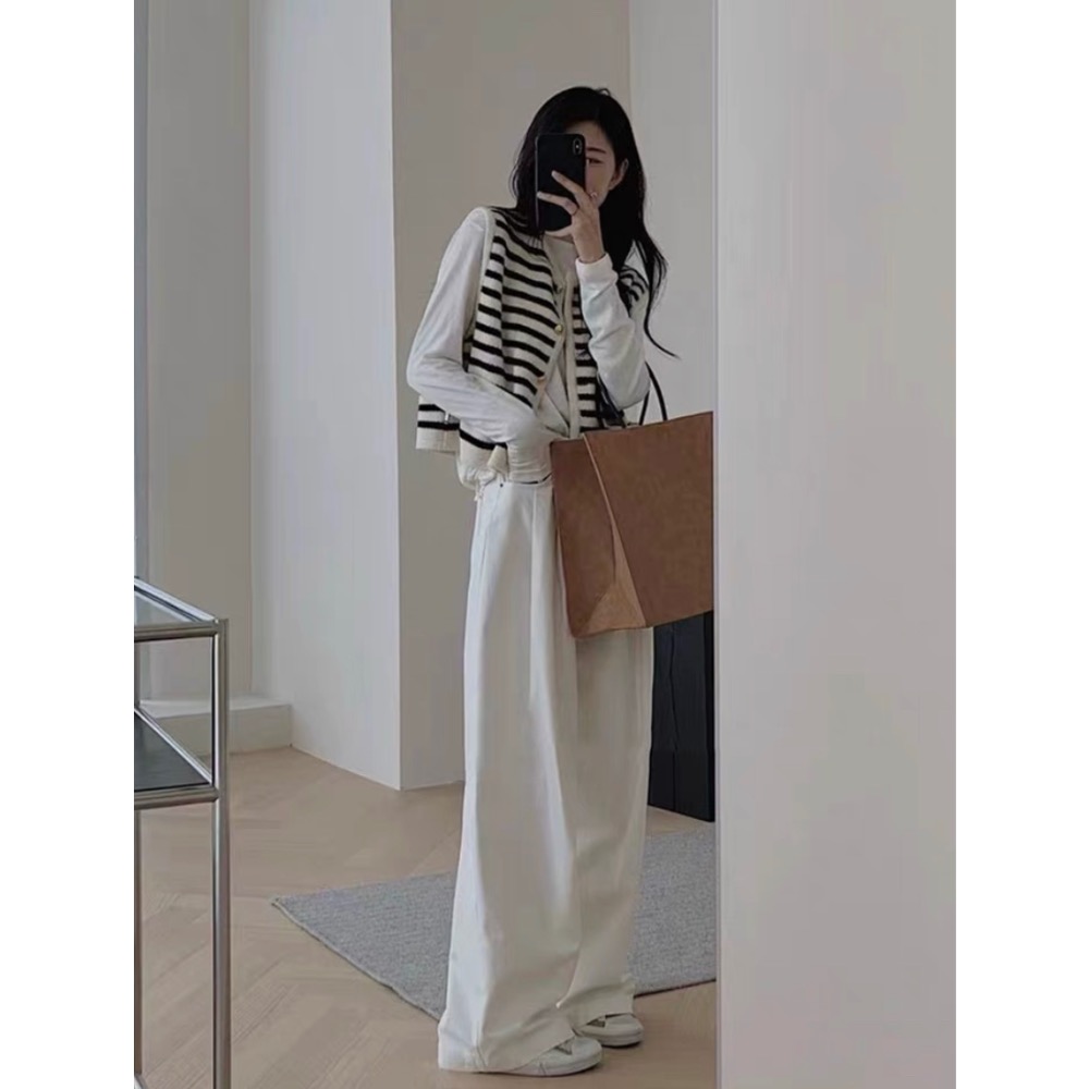 韓系小姊姊條紋針織毛衣背心-細節圖4