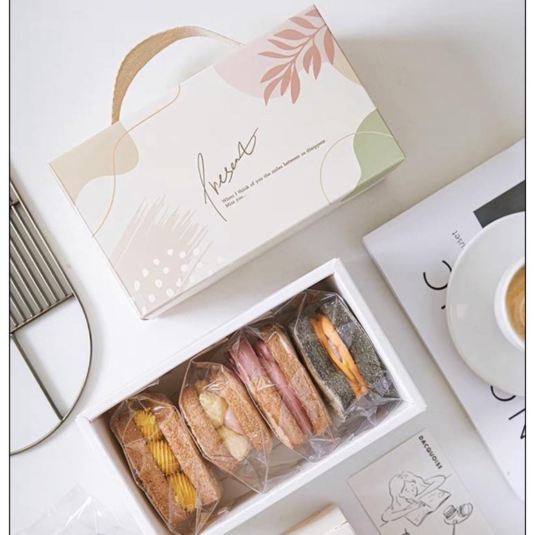 【麥歡樂】包裝盒 簡約清新 手提餅乾盒 牛軋糖 糯米船 達克瓦茲 太妃糖  雪Q餅 餅乾 鳳梨酥盒 提盒【烘焙材料】-細節圖4