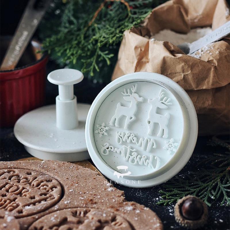 【麥歡樂】經典圓形 聖誕節餅乾模 立體餅乾壓模 按壓餅乾模具 祝福語餅 餅乾模  糖霜餅乾 壓模【烘焙材料】-細節圖5