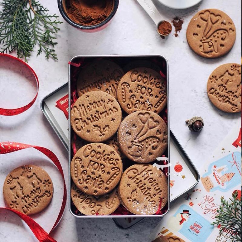 【麥歡樂】經典圓形 聖誕節餅乾模 立體餅乾壓模 按壓餅乾模具 祝福語餅 餅乾模  糖霜餅乾 壓模【烘焙材料】-細節圖9