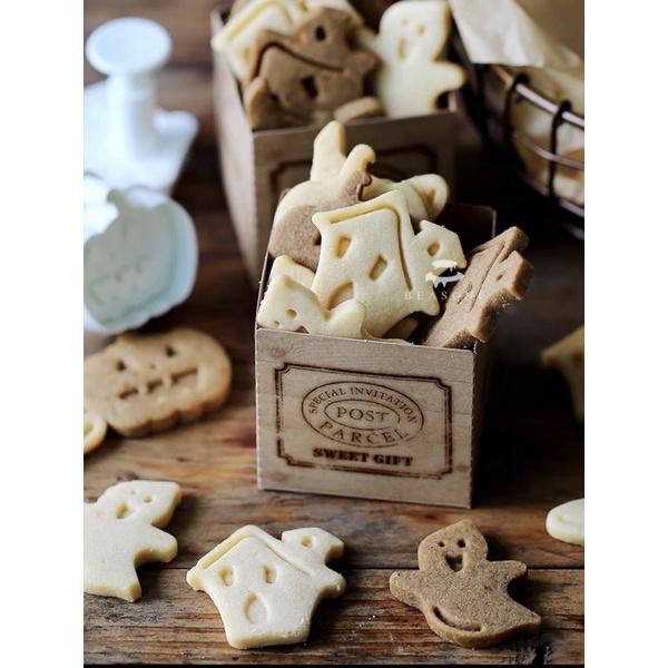 【麥歡樂】萬聖節 餅乾切模  餅乾模 壓模 按壓餅乾模具4件套 翻糖 切模 彈簧壓頭【烘焙材料】-細節圖3