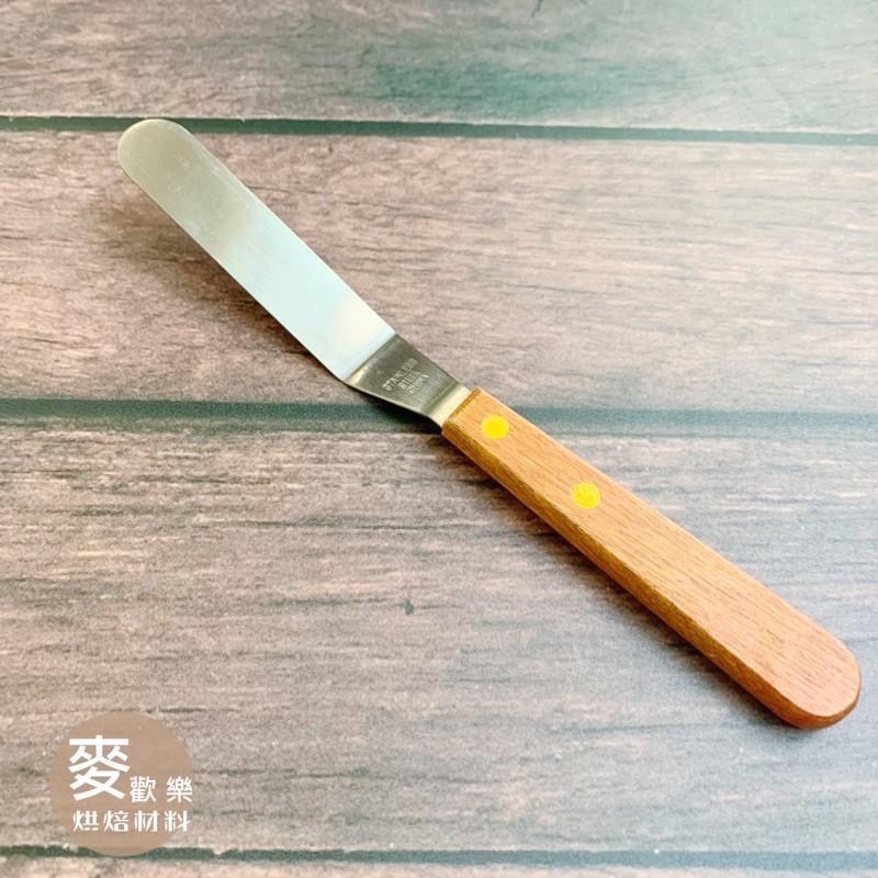 【麥歡樂】4吋曲柄小抹刀 不銹鋼木柄彎形曲柄刮平刀 蛋糕抹刀 慕斯小塔抹刀 蛋糕抹平刀【烘焙材料】-細節圖4