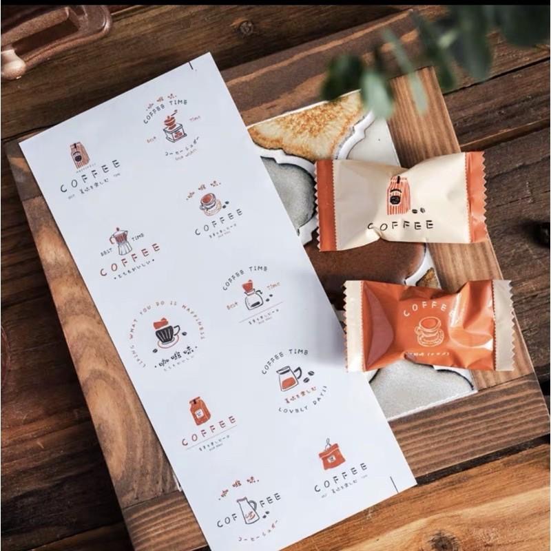 【麥歡樂】貼紙 可愛手繪 咖啡貼紙 coffee 貼紙 糖果罐貼紙 咖啡禮盒 封口貼紙 【烘焙材料】-細節圖2