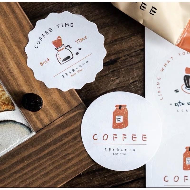 【麥歡樂】貼紙 可愛手繪 咖啡貼紙 coffee 貼紙 糖果罐貼紙 咖啡禮盒 封口貼紙 【烘焙材料】-細節圖3