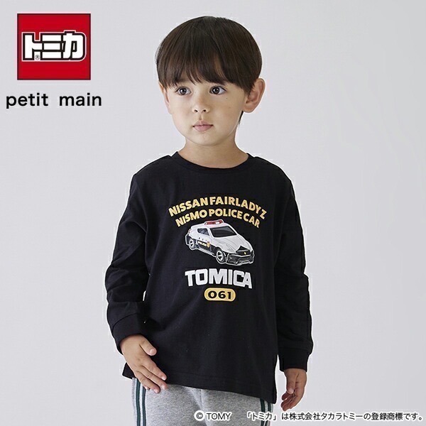 日本童裝-Petit Main X TOMICA 聯名長T(現貨)-細節圖2