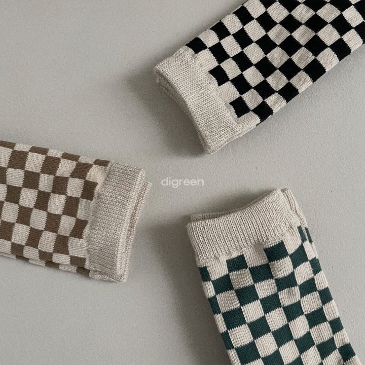 韓國 Digreen 學院風棋盤格襪子組一組三雙-細節圖2