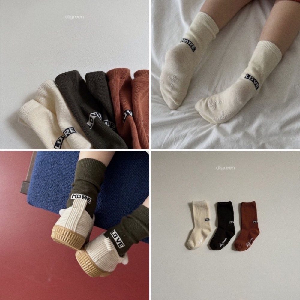 韓國 Digreen 愛心字母襪子套組 一組三雙-細節圖4