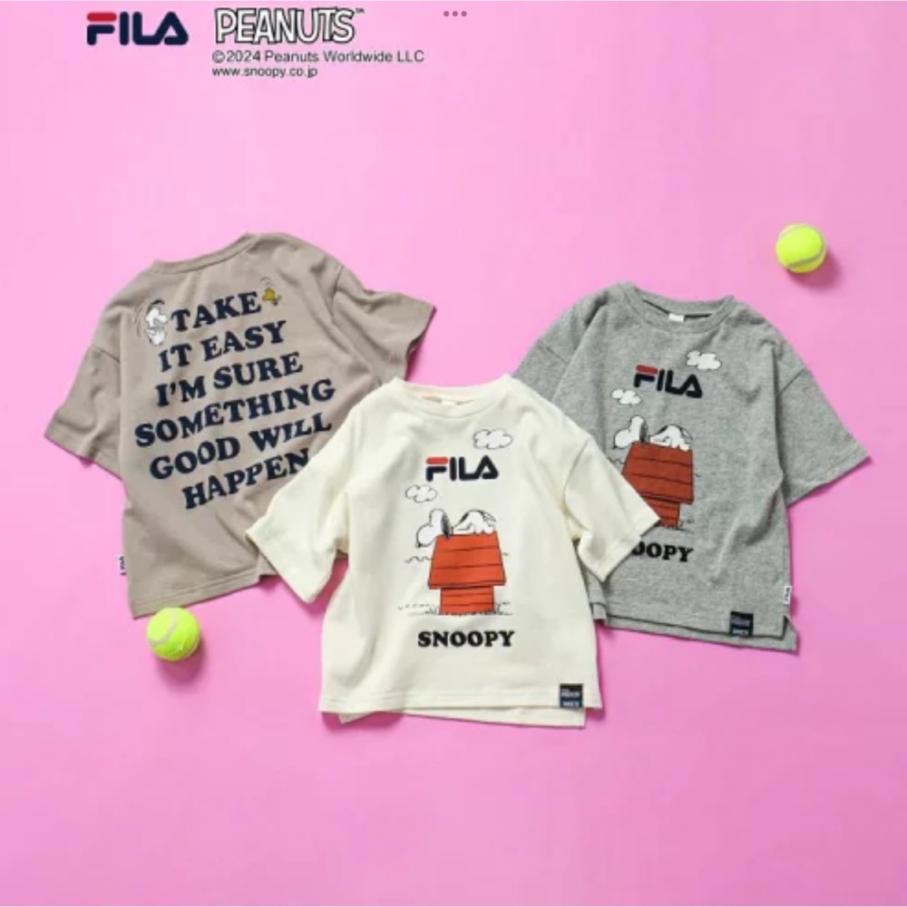 日本童裝-FILA x 史努比聯名款短袖上衣-細節圖8