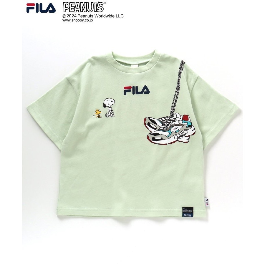 日本童裝-FILA x 史努比聯名款小球鞋logo短袖上衣-細節圖5