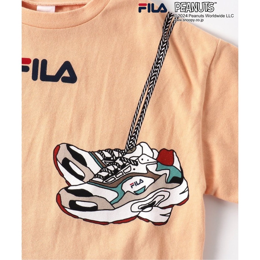 日本童裝-FILA x 史努比聯名款小球鞋logo短袖上衣-細節圖7