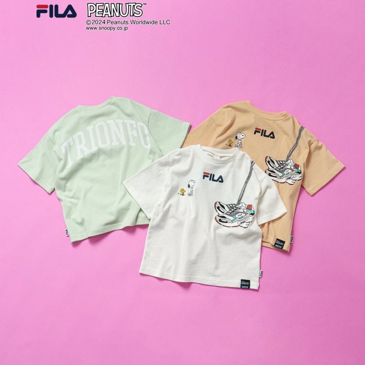 日本童裝-FILA x 史努比聯名款小球鞋logo短袖上衣-細節圖8