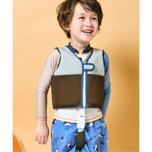日本童裝｜拼色兒童安全背心救生衣