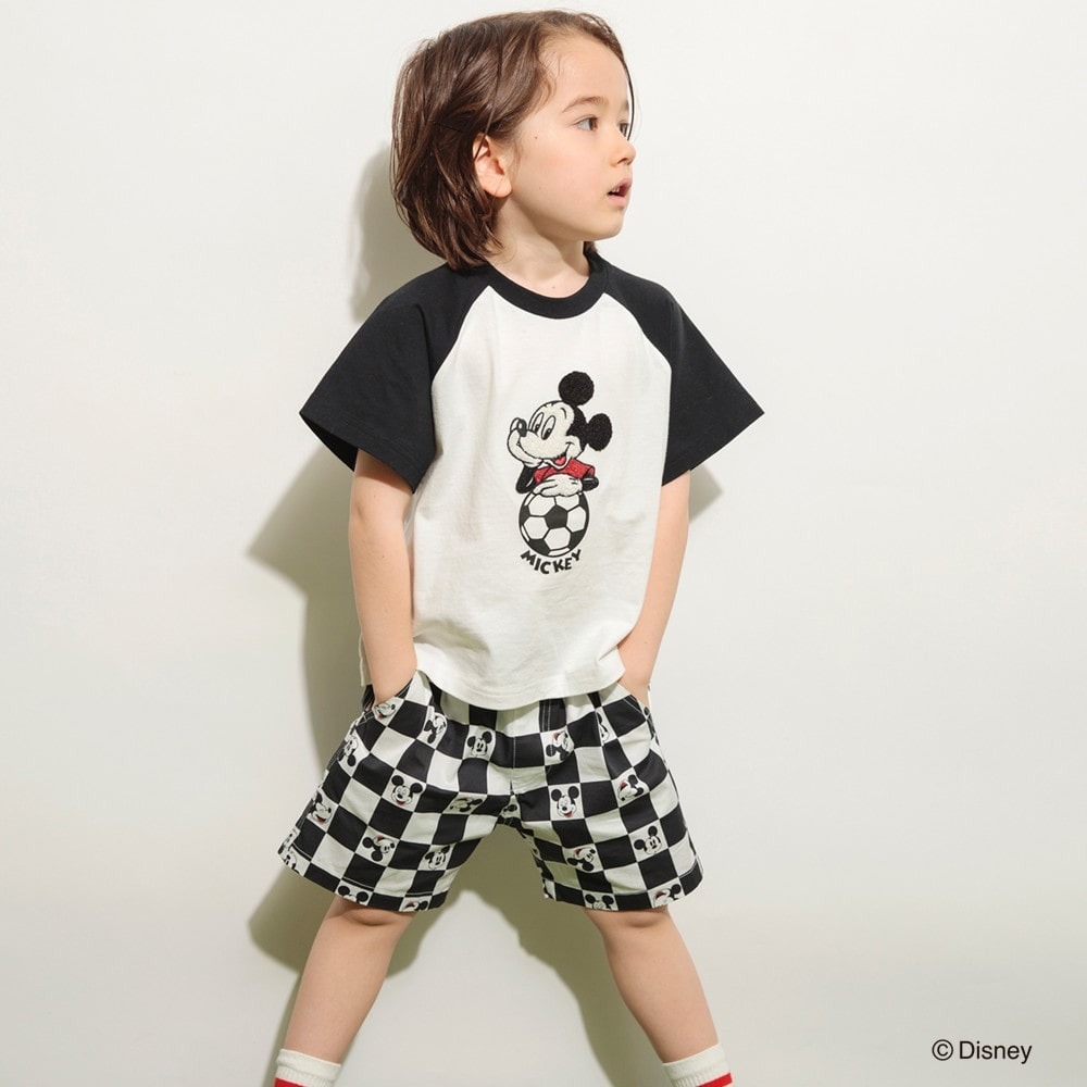日本童裝-Disney米奇棋盤格短褲-細節圖3