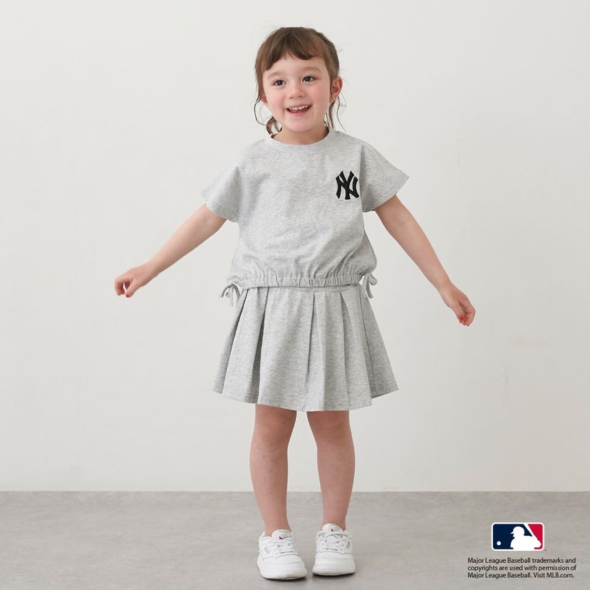 日本童裝-MLB聯名系列女孩女孩褲裙套裝-細節圖2