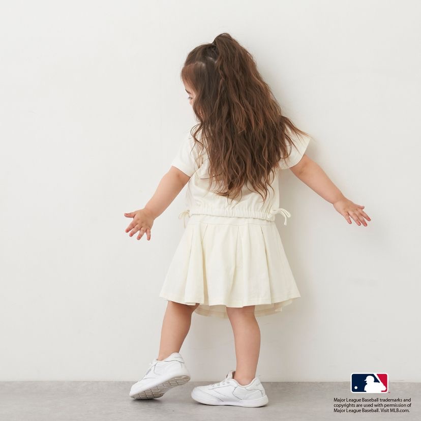 日本童裝-MLB聯名系列女孩女孩褲裙套裝-細節圖4