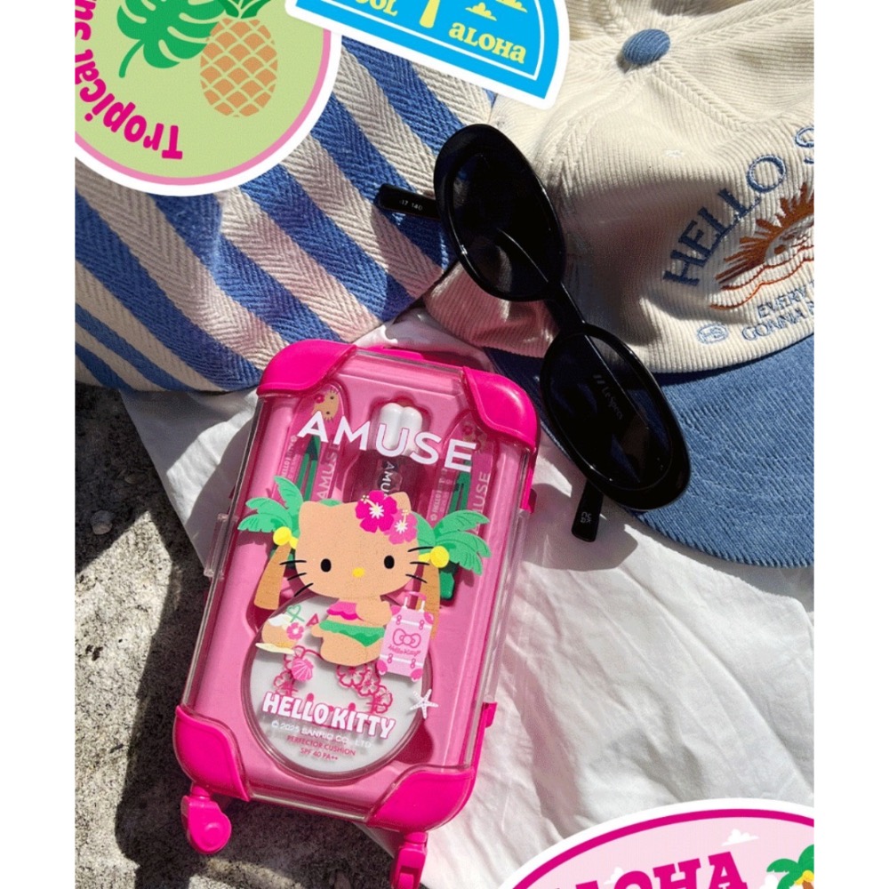 韓國美妝｜AMUSE × Hello Kitty 快速上妝迷你行李箱（現貨）-細節圖3
