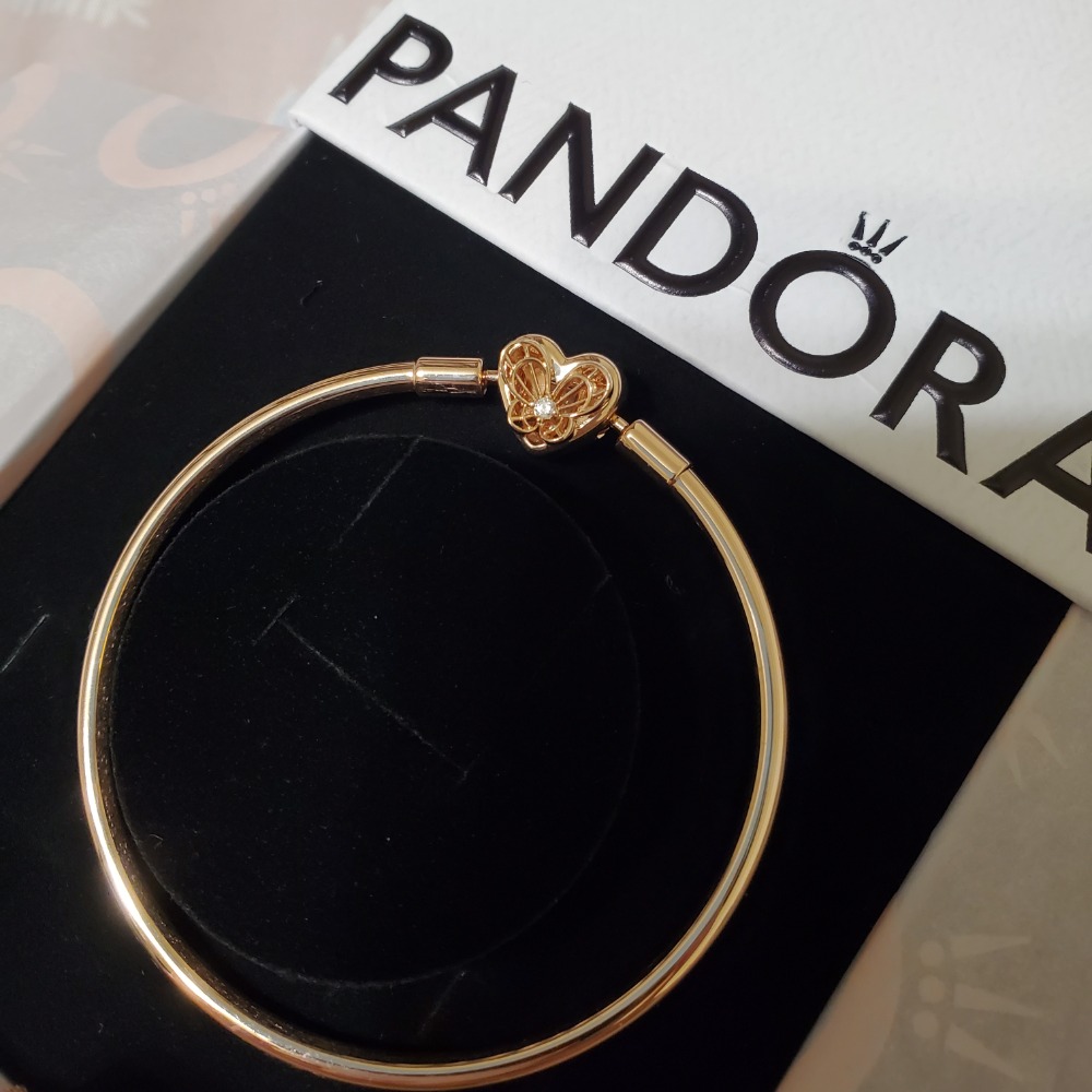 全新Pandora玫瑰金硬環-細節圖2