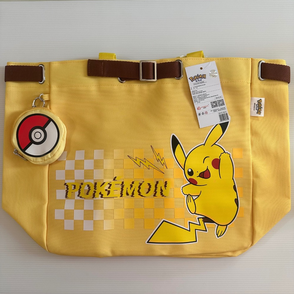 Pokemon 寶可夢帆布袋、皮卡丘樣式、呎吋：33*33*15cm-細節圖3