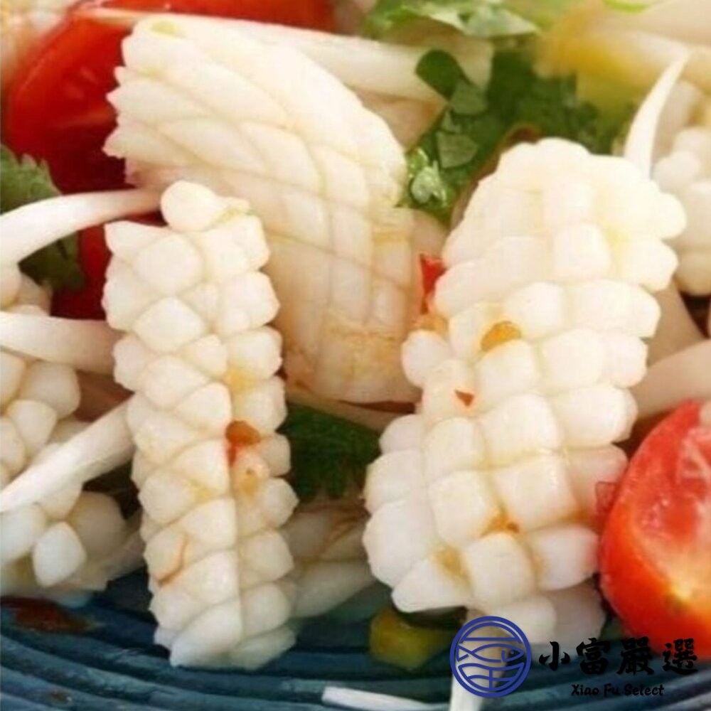 【小富嚴選】魷魚刻花 魷魚花 魷魚刻花塊  刻花魷魚 魷魚切花 1000g/包 海鮮 川燙 冰箱必備款-細節圖3