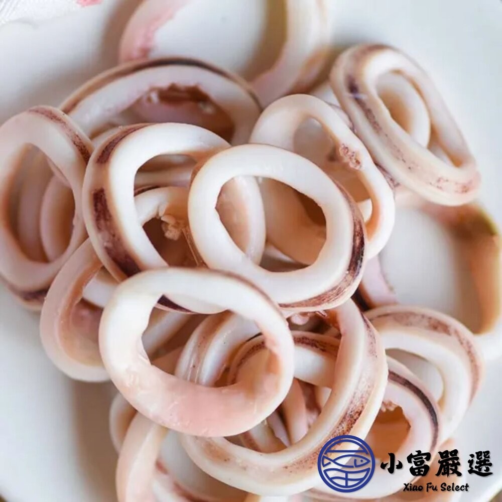 【小富嚴選】生魷魚圈 魷魚圈 魷魚切圈 魷魚切段 (1000g/包) 酥炸魷魚 三杯 熱炒 夜市 燒烤-細節圖2