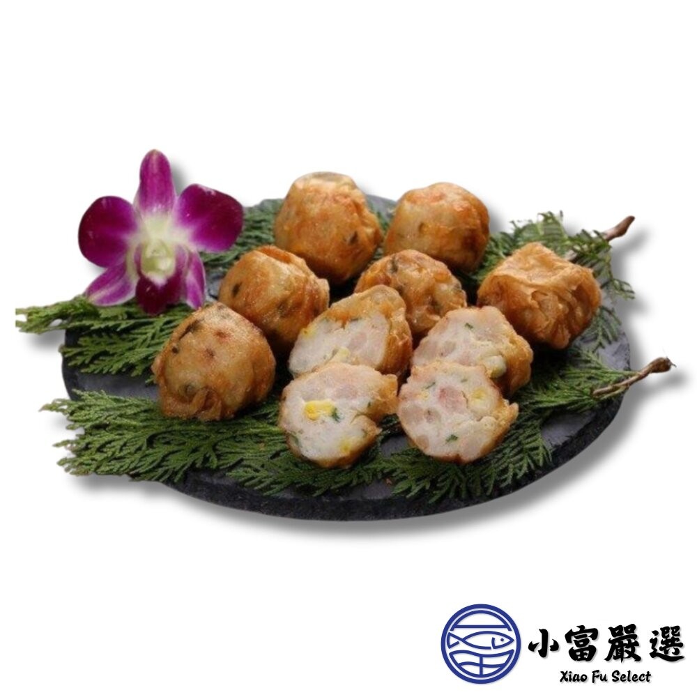 【小富嚴選】雙脆蝦仁球12粒 (320g/盒)金黃酥脆 雙脆蝦仁球 年菜 點心 炸物 年貨 團購美食-細節圖2