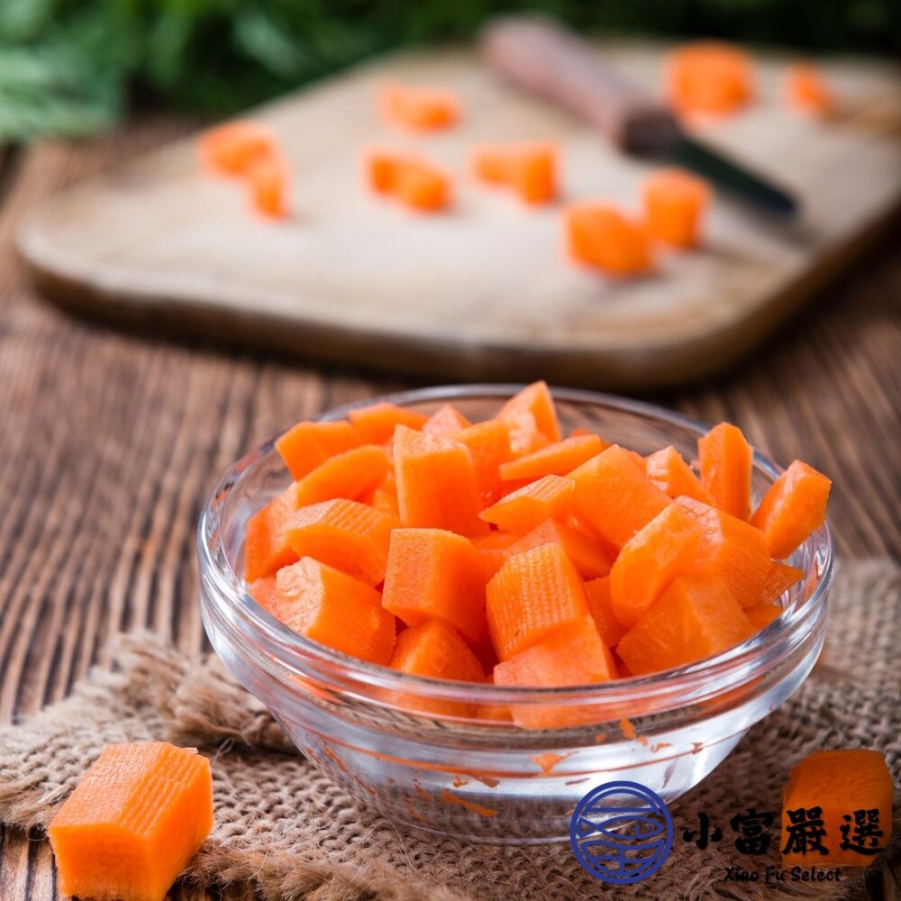【小富嚴選】紅蘿蔔丁 紅蘿蔔塊 紅蘿切丁 冷凍紅蘿蔔 胡蘿蔔 (1000g/包) 炒飯用 煮粥 紅蘿蔔料理-細節圖3