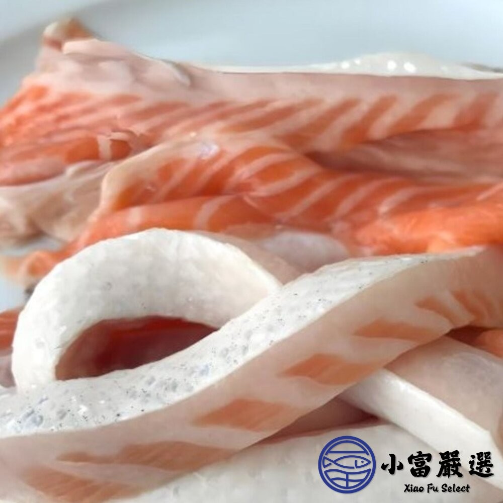 【小富嚴選】鮭魚肚條 鮭魚 鮭魚肉 鮮嫩鮭魚肚條 (300g/盤) 鮭魚味噌湯 壽司 炙燒 乾煎-細節圖3