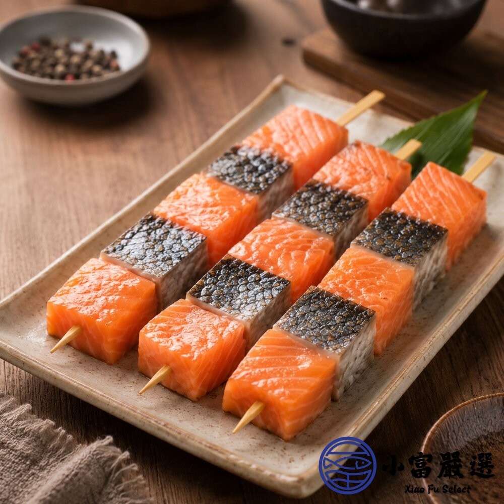 【小富嚴選】鮭魚肉 三文魚 鮭魚串 三隻 (150g/包) 烤肉 燒烤專用 鮭魚炒飯 壽司-細節圖3