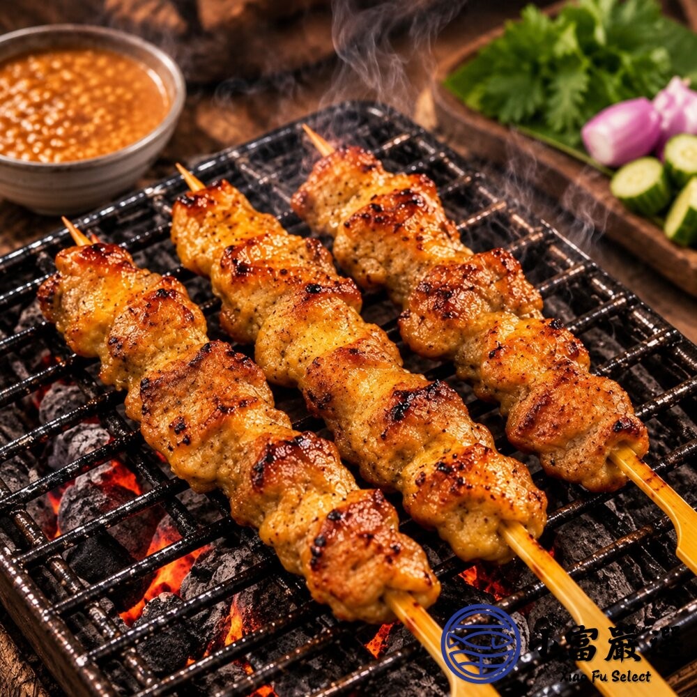 【小富嚴選】沙爹雞松阪烤肉串 (125g/5串/包) 雞松板 雞頸肉 雞肉串 雞伯伯 真空包裝 燒烤 串燒-細節圖4