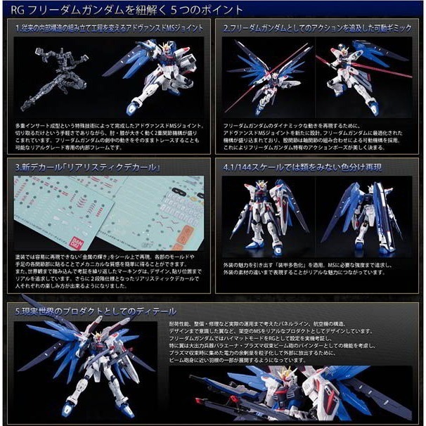 BANDAI 組裝模型 #05 RG 1/144 機動戰士鋼彈 GUNDAM ZGMF-X10A 自由鋼彈-細節圖4
