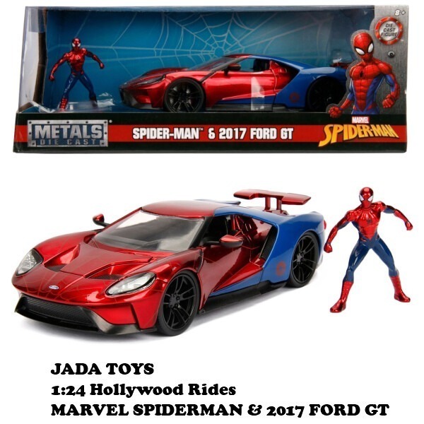JADA TOTS 1/24 MARVEL 漫威蜘蛛人&2017年福特GT 壓鑄金屬車-細節圖2