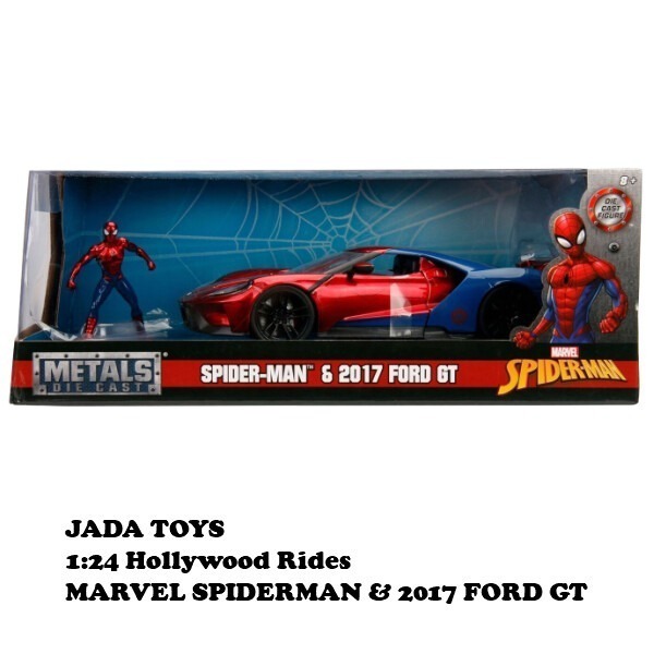 JADA TOTS 1/24 MARVEL 漫威蜘蛛人&2017年福特GT 壓鑄金屬車-細節圖3