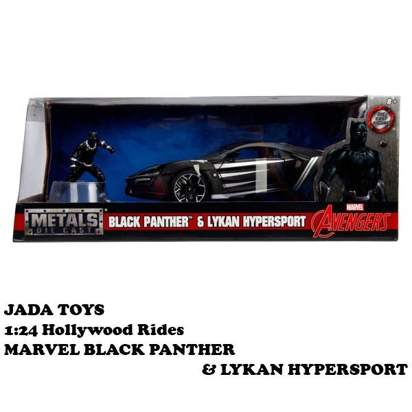 JADA TOTS 1/24 MARVEL Marvel 黑豹 BLACK PANTHER & LYKAN 壓鑄金屬車-細節圖3