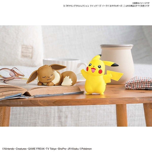 BANDAI 精靈寶可夢 神奇寶貝 Pokemon PLAMO 快組系列 007 伊布睡眠版 組裝模型-細節圖4