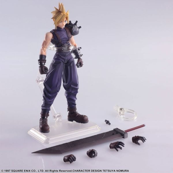 SE BRING ARTS FF7 克勞德 CLOUD STRIFE 15cm 可動公仔-細節圖2