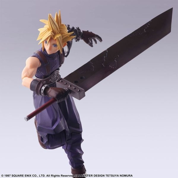 SE BRING ARTS FF7 克勞德 CLOUD STRIFE 15cm 可動公仔-細節圖3