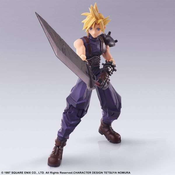 SE BRING ARTS FF7 克勞德 CLOUD STRIFE 15cm 可動公仔-細節圖4