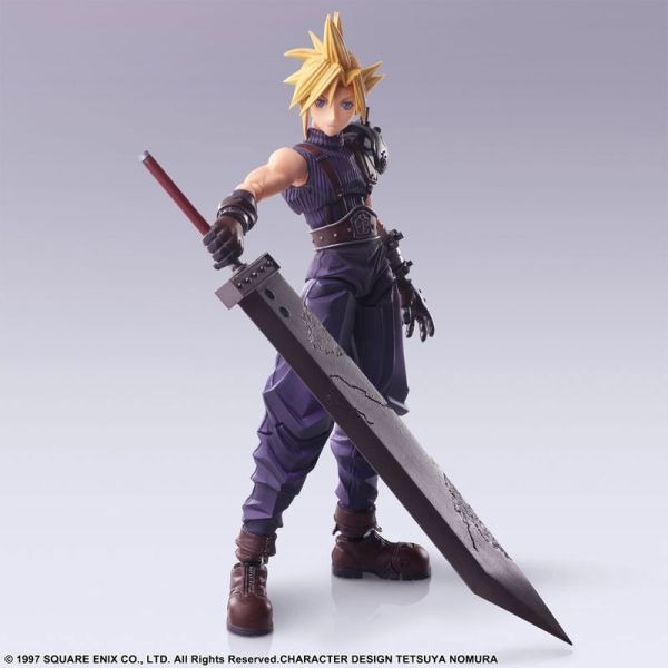 SE BRING ARTS FF7 克勞德 CLOUD STRIFE 15cm 可動公仔-細節圖6