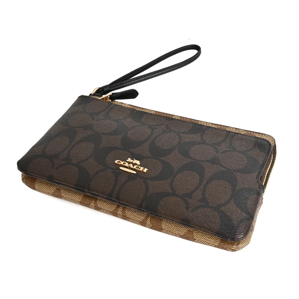 Coach 老花雙色大小雙層手拿包-細節圖4