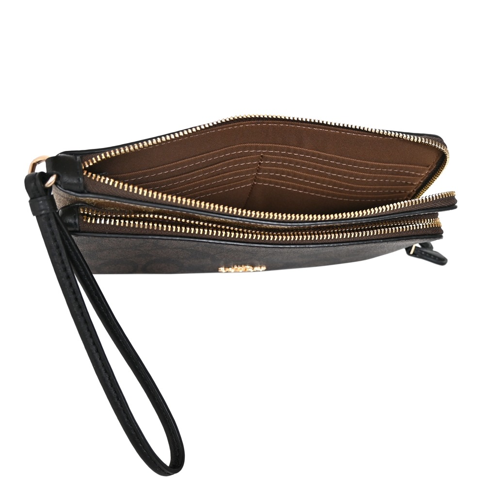 Coach 老花雙色大小雙層手拿包-細節圖5