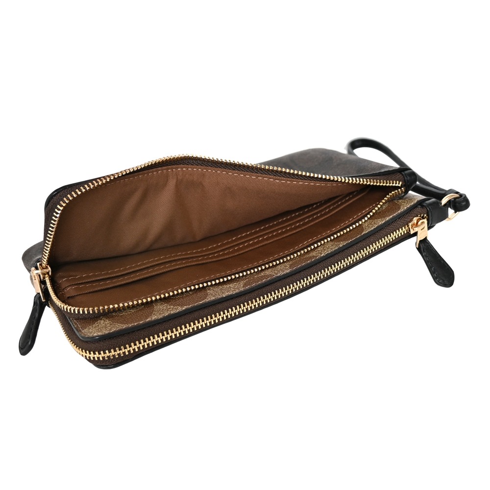 Coach 老花雙色大小雙層手拿包-細節圖6