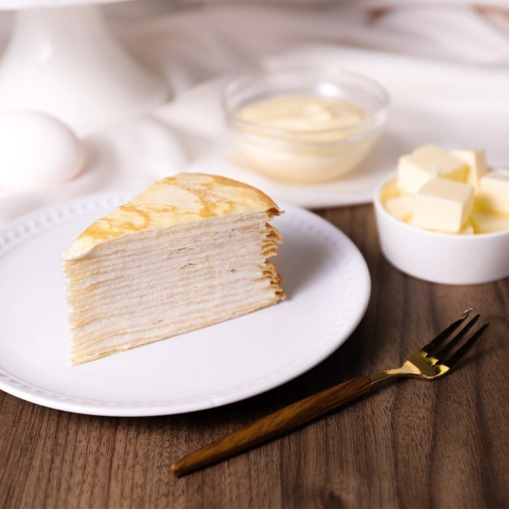 【開元食品】法式千層派蛋糕 8吋卡士達｜贈法芙娜61％巧克力棒｜甜點｜10切(840g/盒)-細節圖4