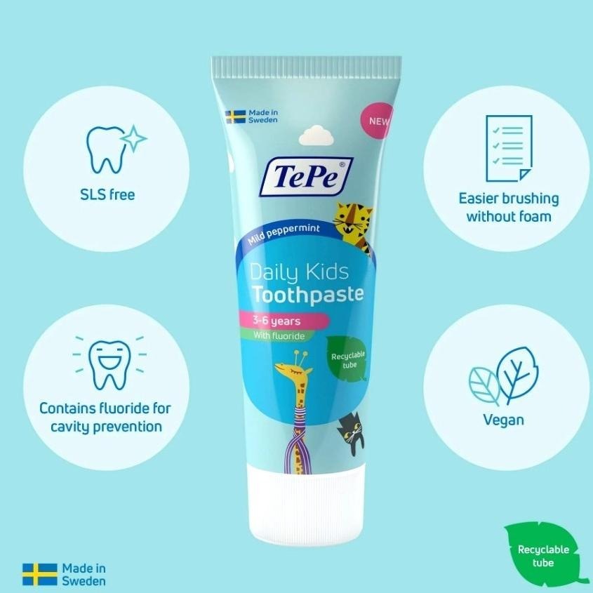 瑞典原裝進口TEPE潔淨護齒兒童牙膏#專為3歲以上兒童設計-細節圖2