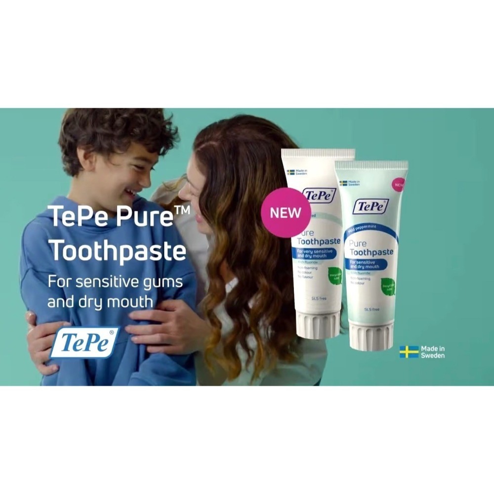 (正品)歐洲瑞典原裝進口TEPE無香味牙膏-細節圖2