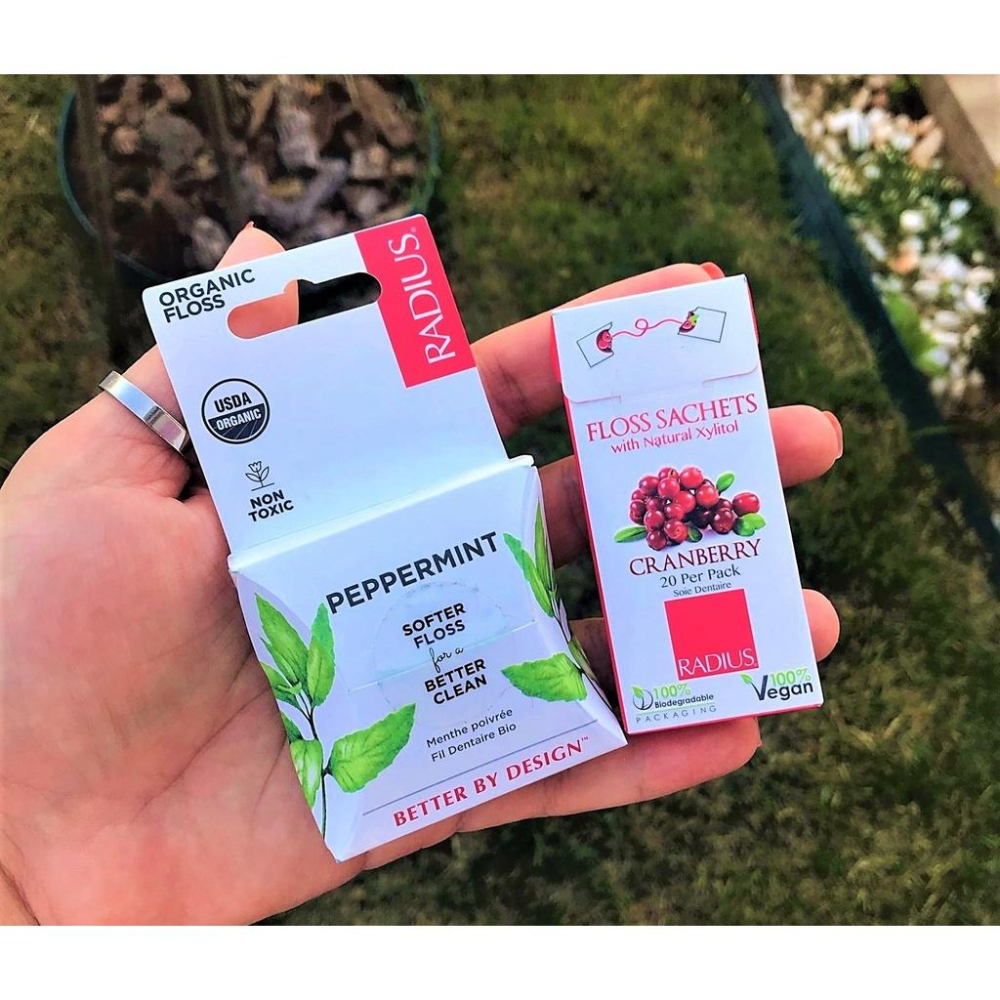 （正品）🌸 USDA認證RADIUS綠茶茉莉牙線不含 PFAS/赤蘚糖醇+薄荷/香草薄荷/原味含蠶絲配方-細節圖3